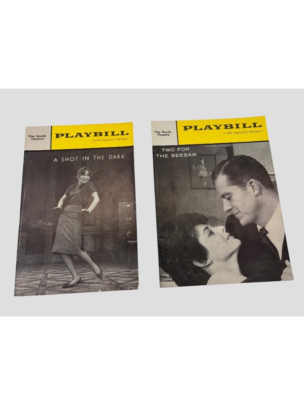 1958 1961 Playbill Lot Two for the Seesaw A Shot in the Dark Bancroft Shatner NY